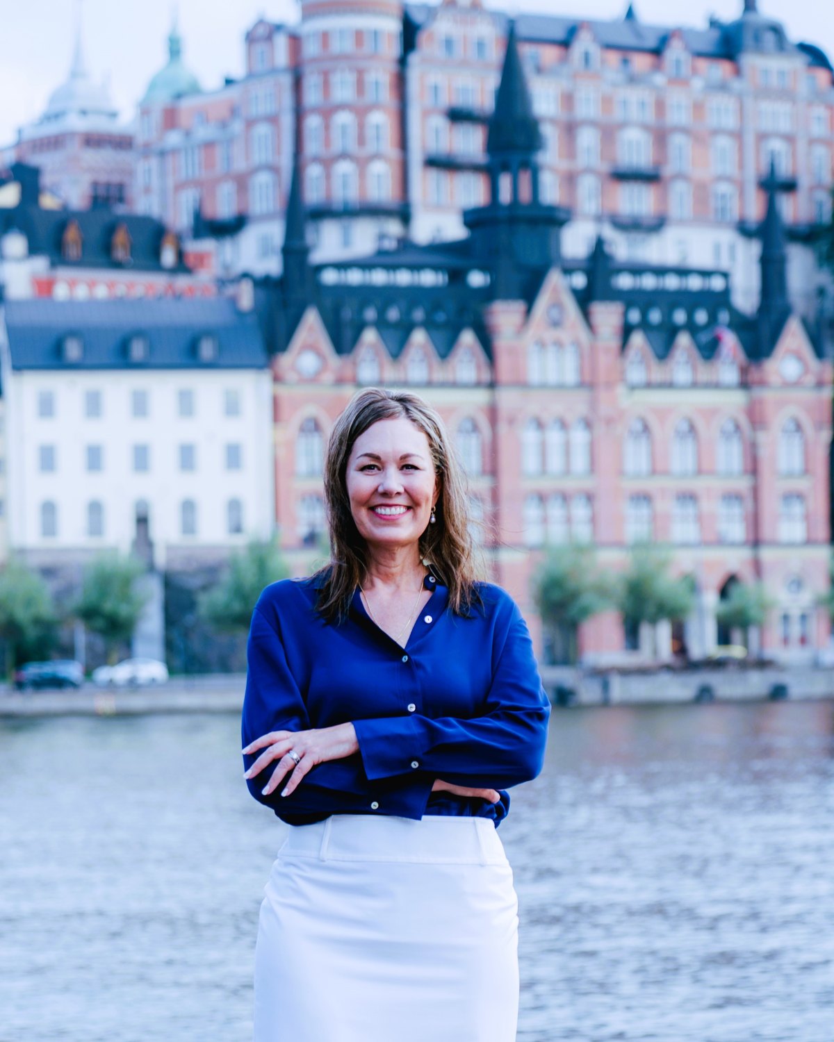 Katherine Nygren, founder of Legendary Travel, at the Stockholm waterfront